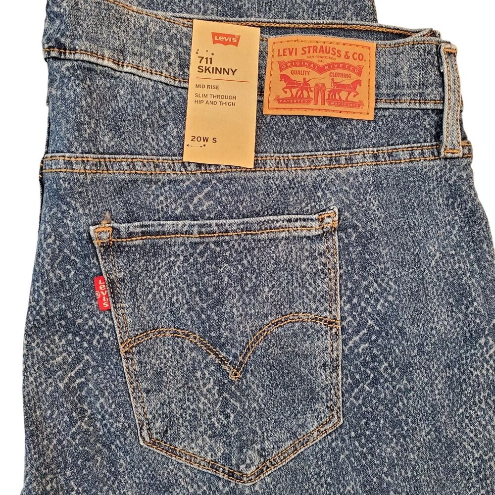 Levi's 711 Skinny Jeans Womens Size 20W S Blue Wash Mid Rise Strechy Denim - Picture 12 of 12